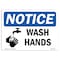 Signmission OSHA Notice Sign, NOTICE Wash Hands, 10in X 7in Rigid Plastic, 7" W, 10" L, Landscape OS-NS-P-710-L-16863 - alternate 1